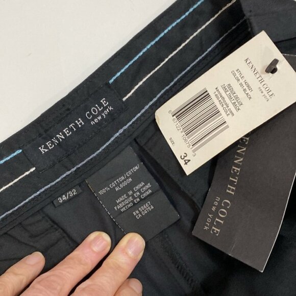 Kenneth Cole Black Straight Flat Front Leg Pants - Picture 12 of 16
